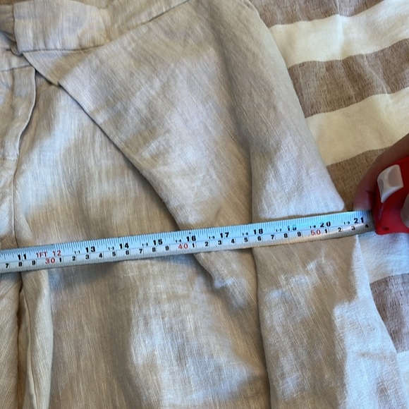 Vivian Shyu Bohemian Beige Wide-Leg Linen Capris  with Tie Waist Size Medium, - Picture 8 of 9